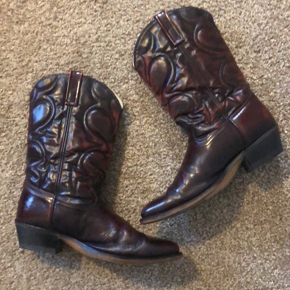 VTG DINGO Dark Brown Men’s Cowboy Boots SZ 12 - Picture 2 of 11